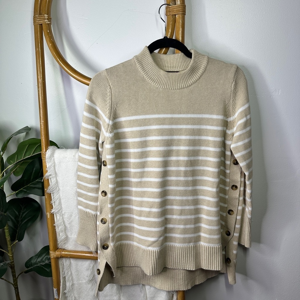 Tuckernuck Tan Stripe Bar Harbor Sweater sz M